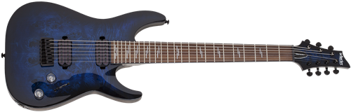 Schecter DIAMOND SERIES Omen Elite-7 See Thru Blue Burst 7-String Electric Guitar  