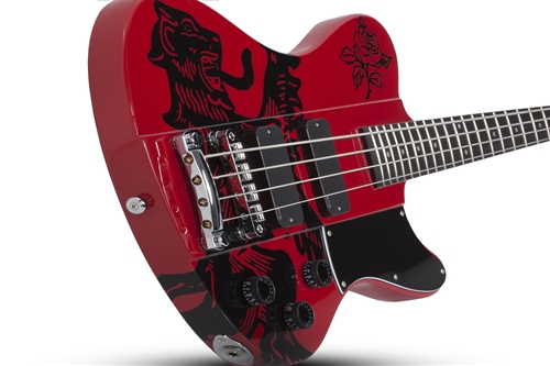 Schecter DIAMOND SERIES Simon Gallup Red 4-String Electric Bass Guitar  