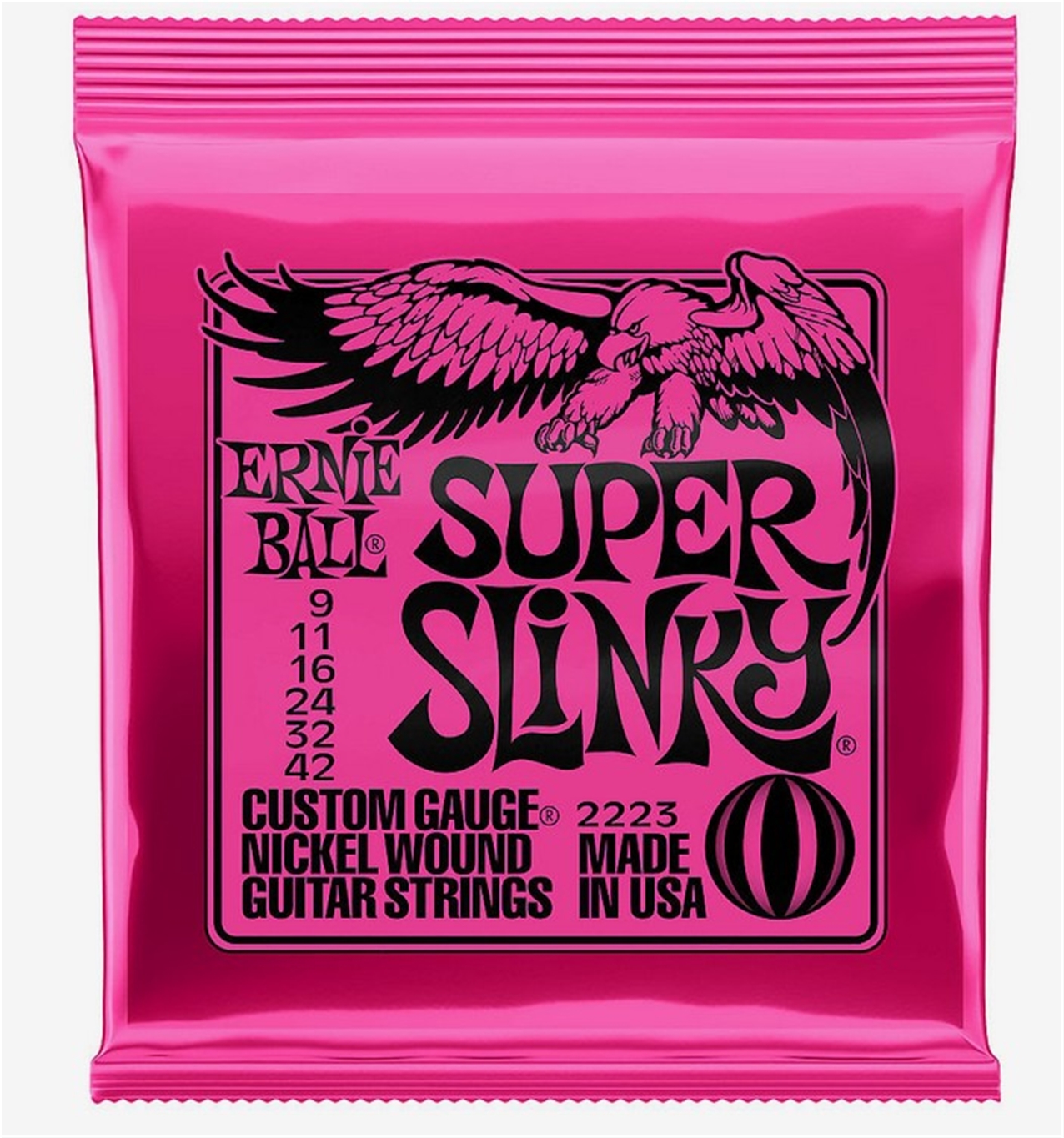 Ernie Ball Super Slinky Nickel Wound Electric Guitar Strings 9-42 Gauge