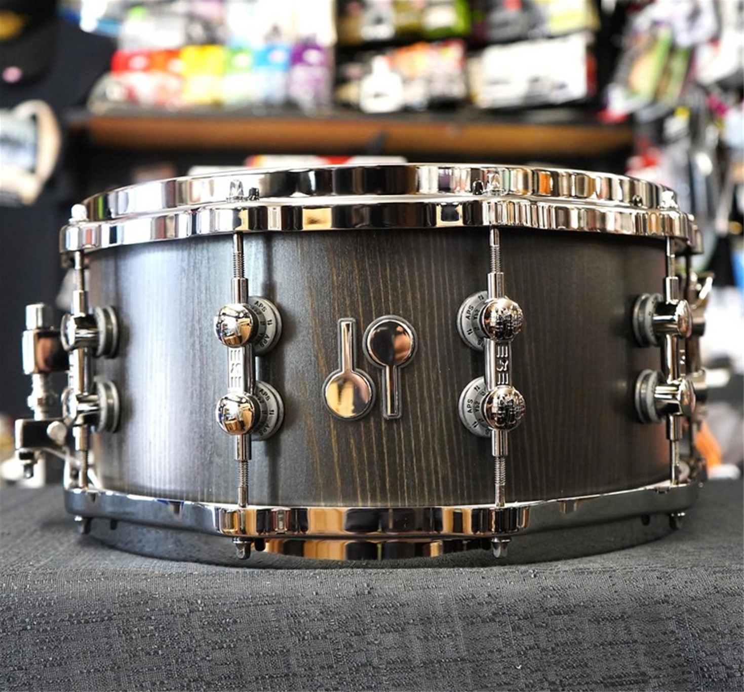 Sonor/Germany SQ2 Series 6.5x14" Pure Medium Beech Wood Snare Drum - Vintage Onyx Veneer Semi-Gloss With Black Chrome Hardware