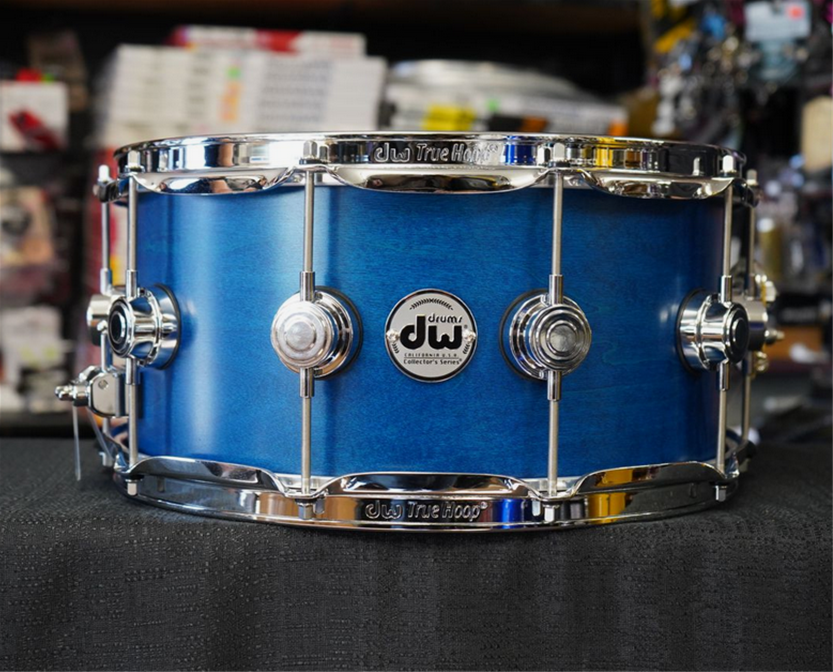DW USA Collectors Series 6.5x14" Maple SSC Snare Drum - Intense Azure Satin Oil