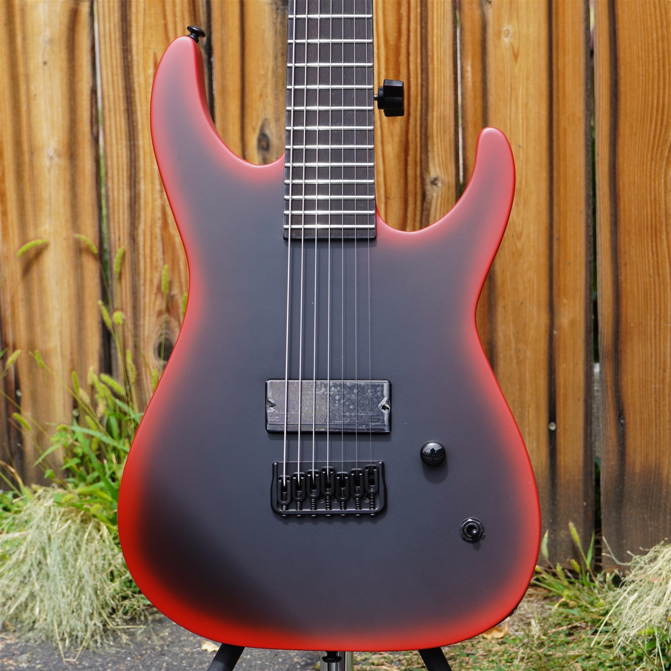 	LTD M-7HT Baritone Black Metal Black Red Burst Satin 7-String Electric Guitar 2026