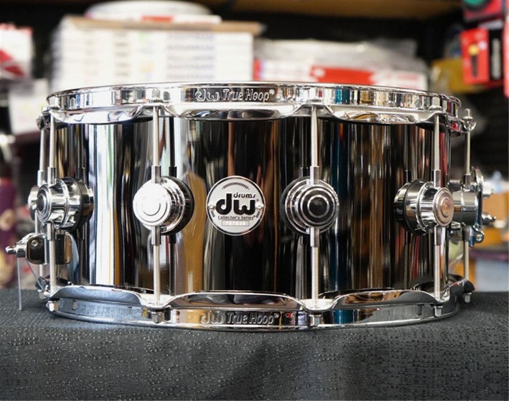 DW Collectors Series #DRVB6514SUC Black Nickel Over Brass 6.5x14" Snare Drum w/ Chrome Hardware