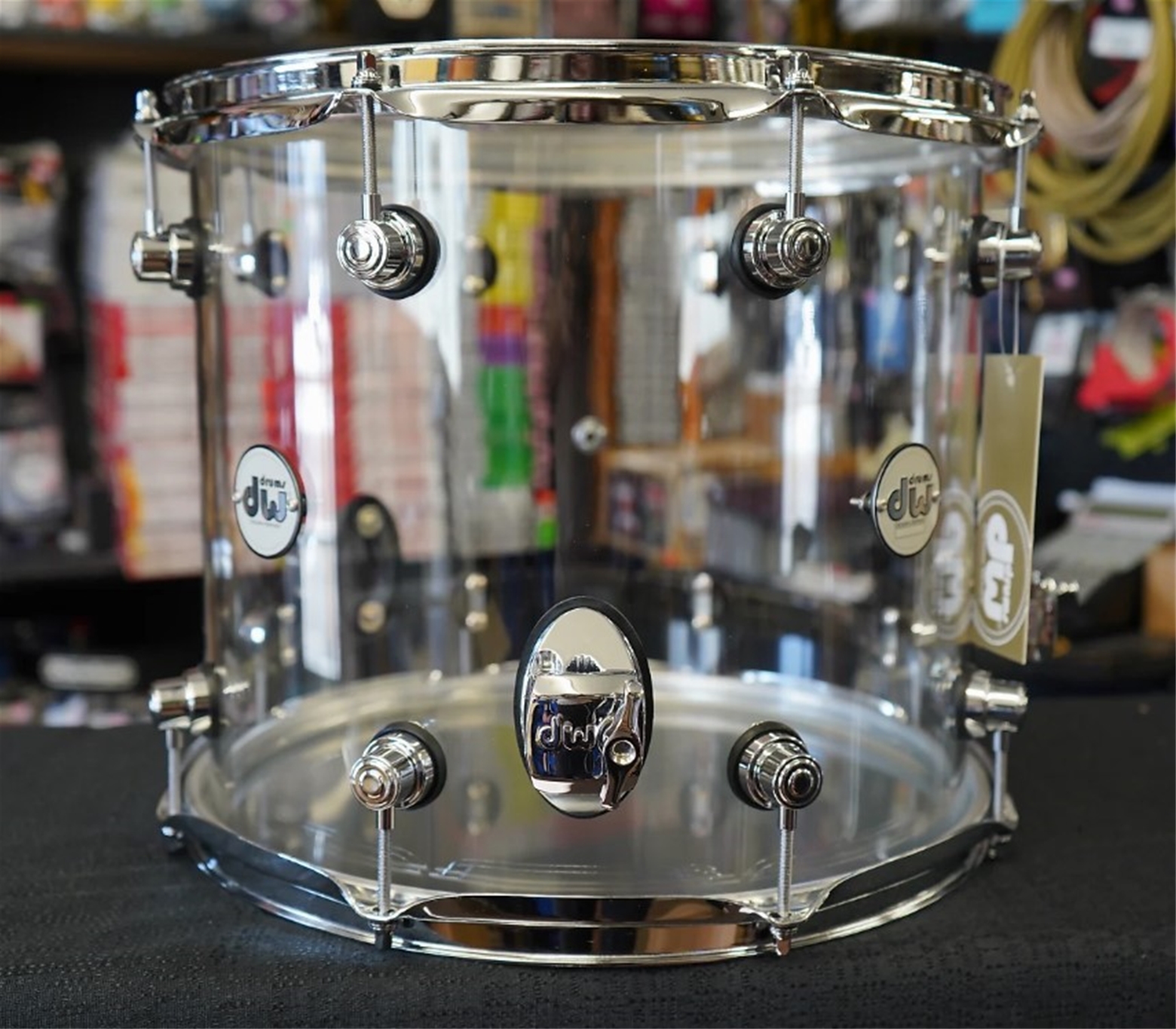 DW Design Series 14" Floor Tom w/ Legs - Clear Acrylic Shell | 12x14"