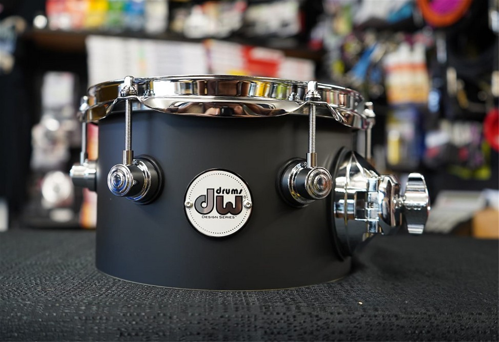 DW Design Series 8" Pure Maple Shell Tom - Black Satin Finish | 5x8"