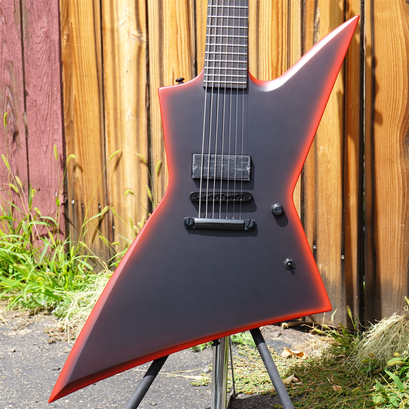 LTD EXL-7 Baritone Black Metal Black Red Burst Satin 7-String Electric Guitar 2026