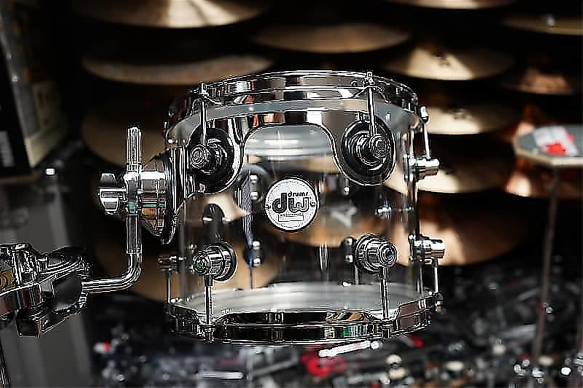 DW Design Series Clear Acrylic 8x10" Tom w/ STM Mount & Bracket (2024) | 10'' Tom