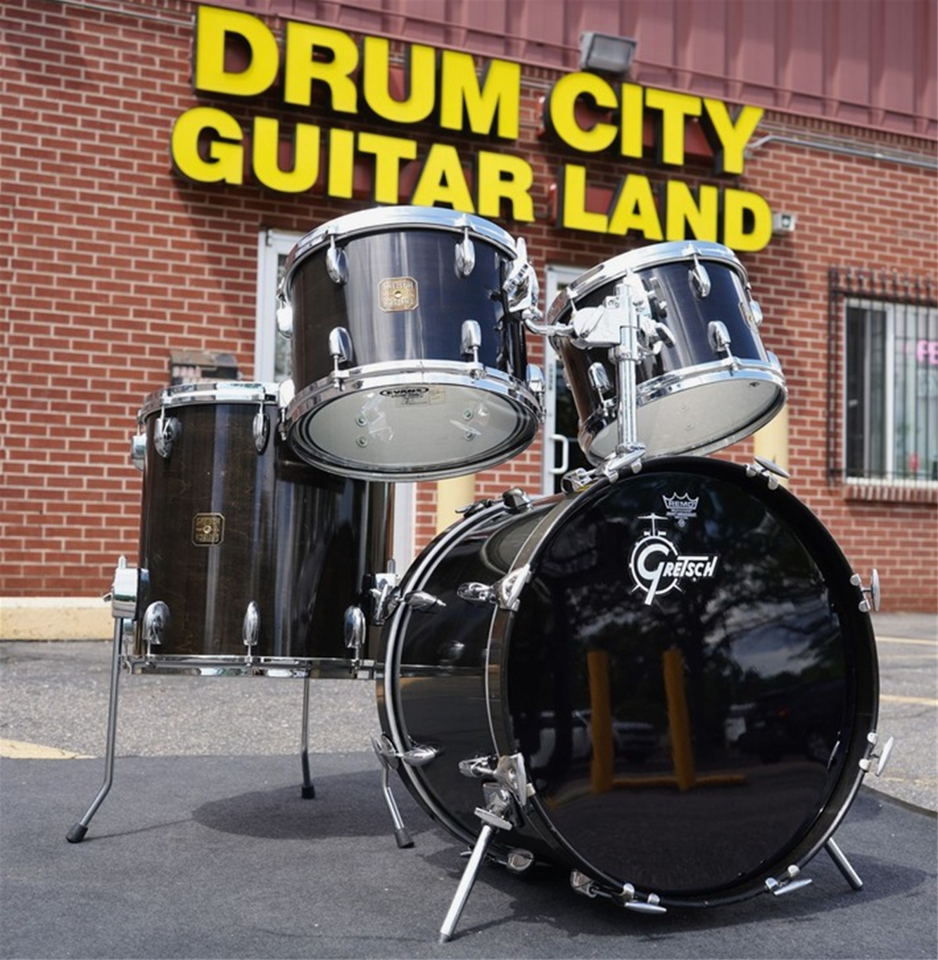 Vintage 1999 Gretsch USA Custom 4pc Maple Shell Pack - Ebony Stain Lacquer | 12, 13, 16, 20"
