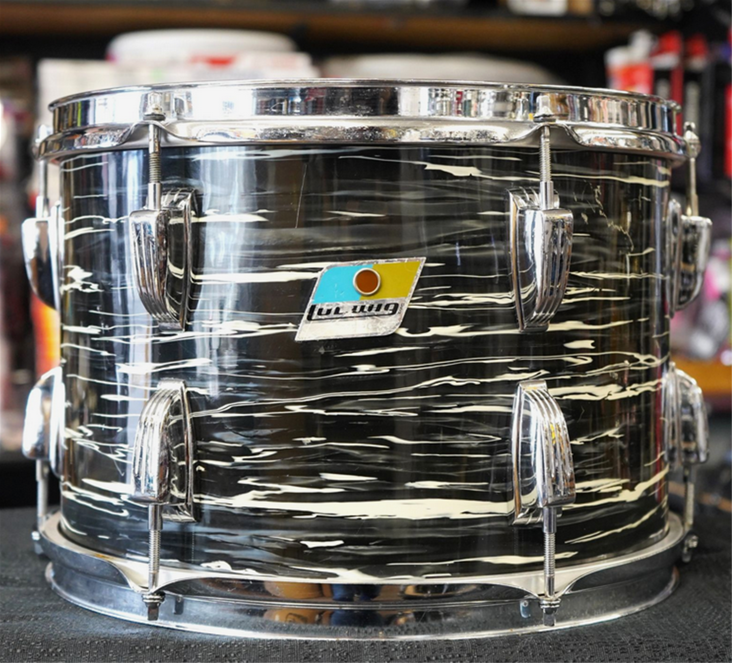 USED - Vintage 1970 Ludwig USA Classic 9x13" Rack Tom w/ Blue & Olive Pointy Badge