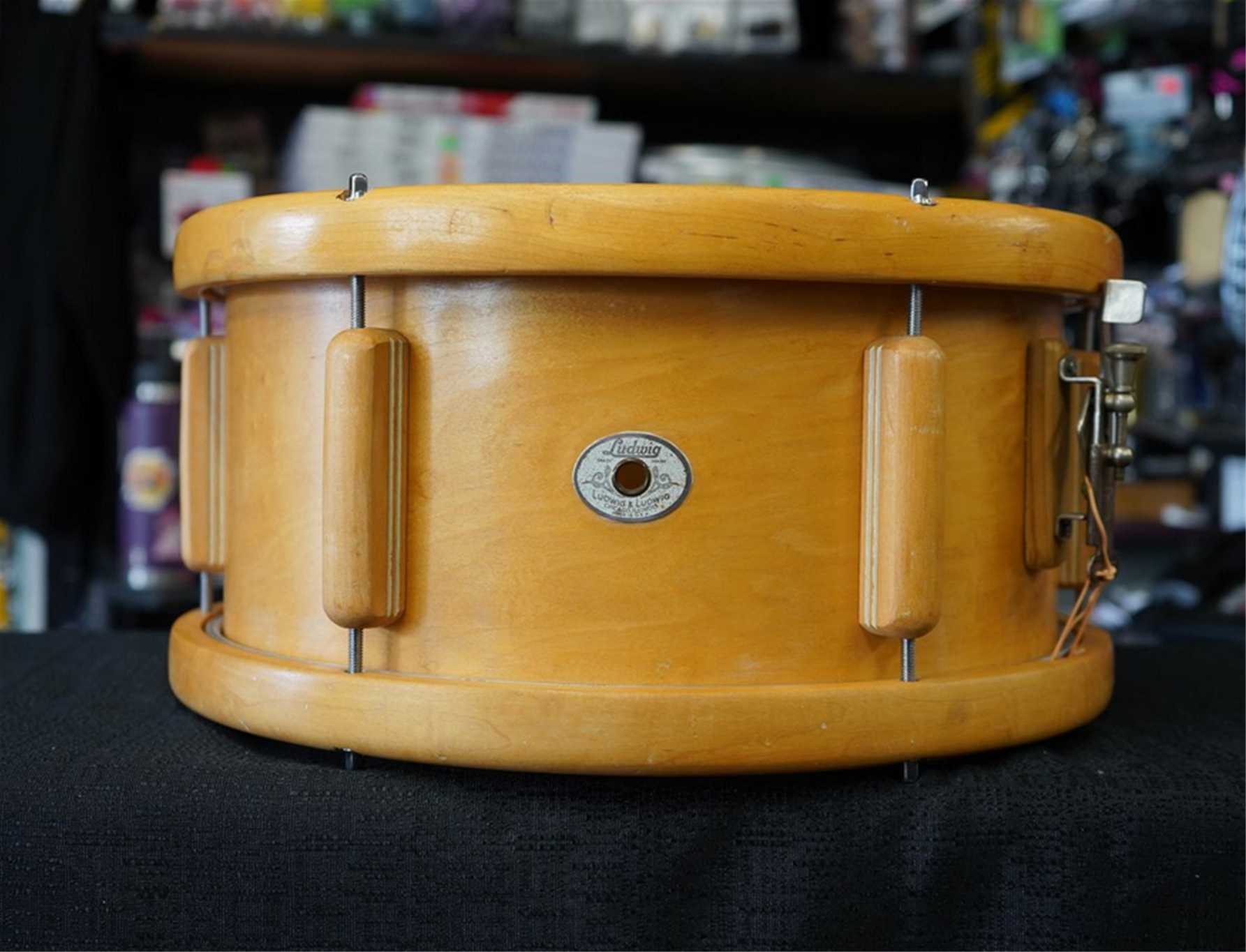 Vintage/WarTime 1944 Ludwig & Ludwig Victory 6.5x14" Maple Snare Drum w/ Rings