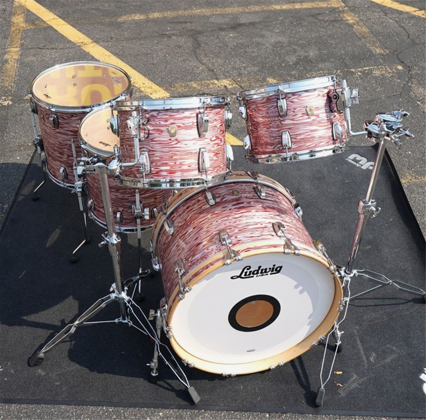 Ludwig USA Classic Maple Series Vintage Pink Oyster Wrap -5pc Classic Maple Shell Pack | 12", 13", 14", 16", 22"