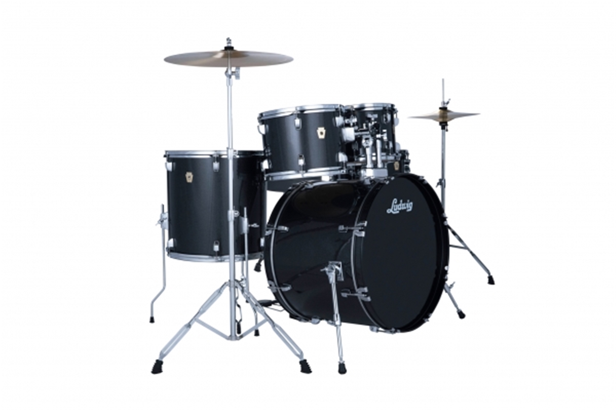 Ludwig Accent Drive 5-piece Complete Drum Set  22" Bass Drum w/ Hardware & Cymbals - Moon Dust