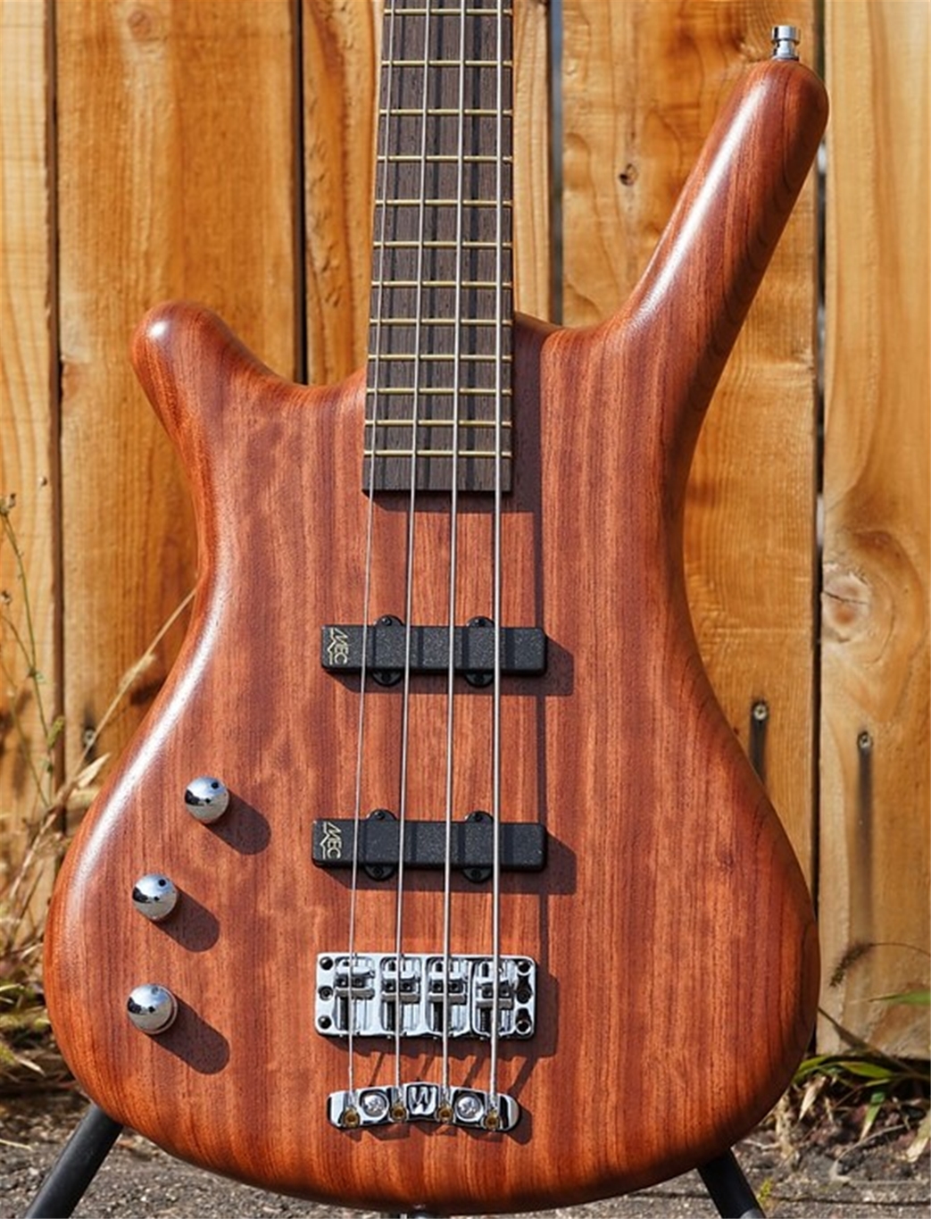 Warwick German Pro Series Corvette Bubinga Natural Trans Satin Left-Handed 4-String Electric Bass  
