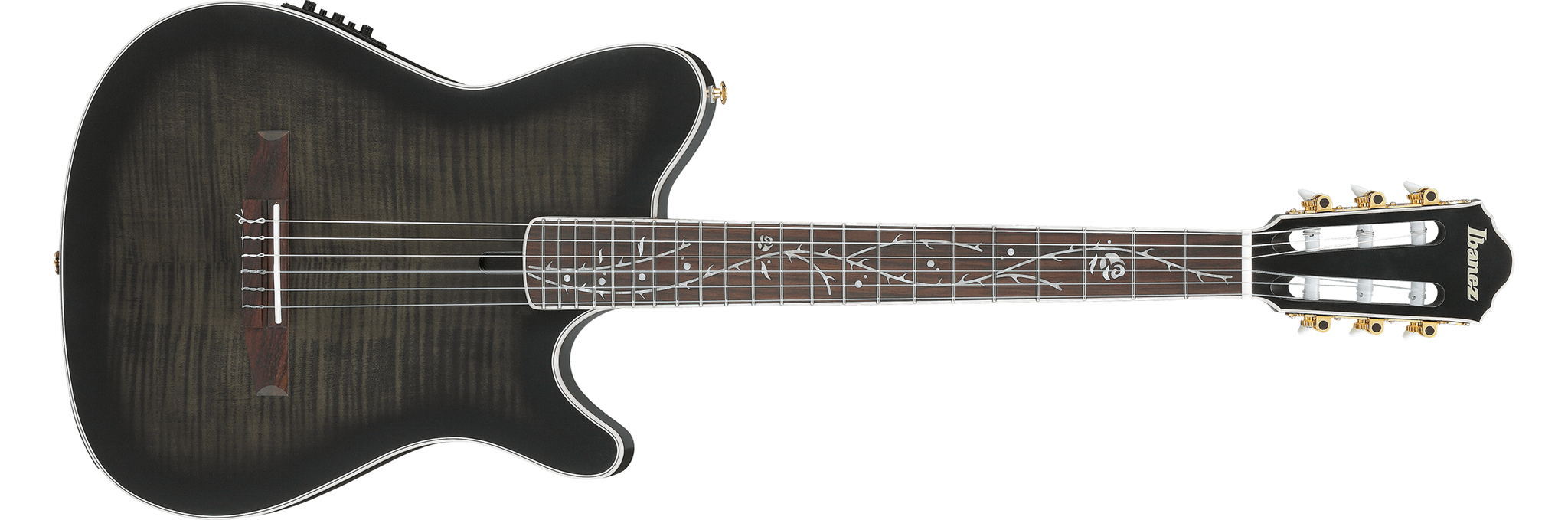 IBANEZ TOD20FMN Tim Henson Signature Nylon Acoustic-Electric Guitar - Black Burst Fade Low Gloss