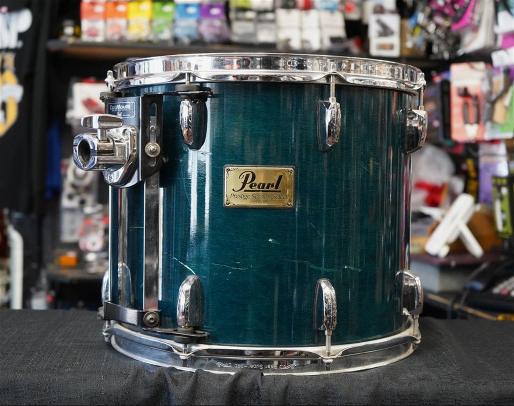 USED - Pearl Prestige Session Series 14" Maple/Mahogany Tom - Teal Blue Lacquer | 12x14"