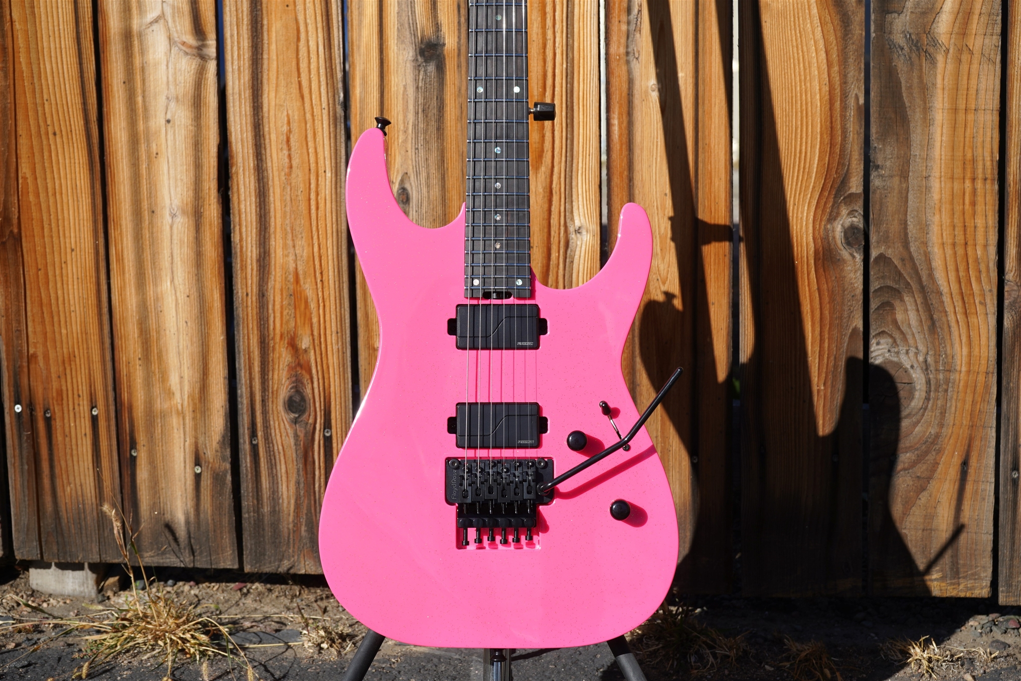 ESP USA M-II FR Neon Pink Sparkle 6-String Electric Guitar 