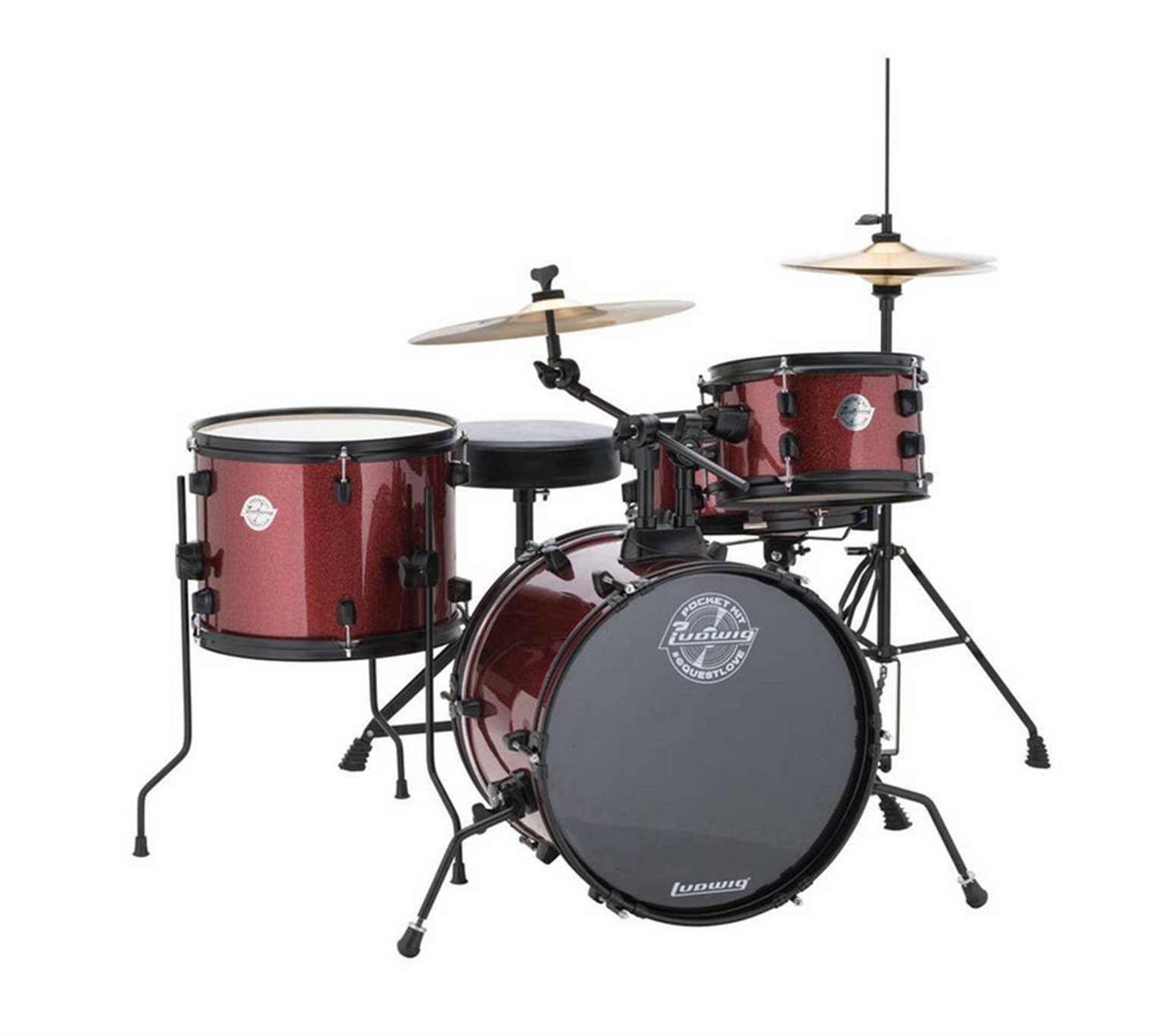 Ludwig Questlove Red Wine Sparkle The Pocket Drum Kit  