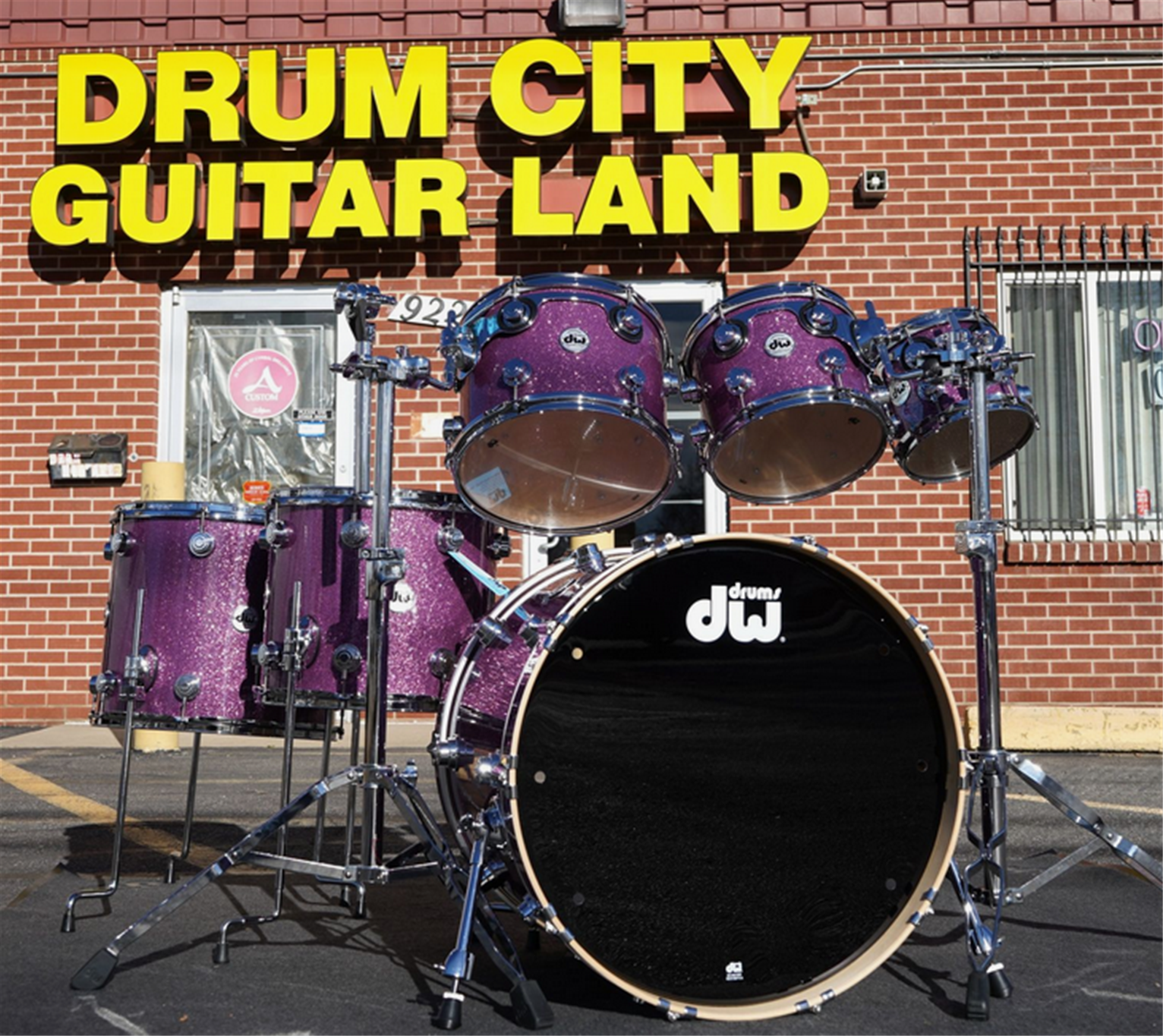 DW USA Collectors Series 6pc Maple SSC Shell Pack - Purple Glass Sparkle Finish Ply