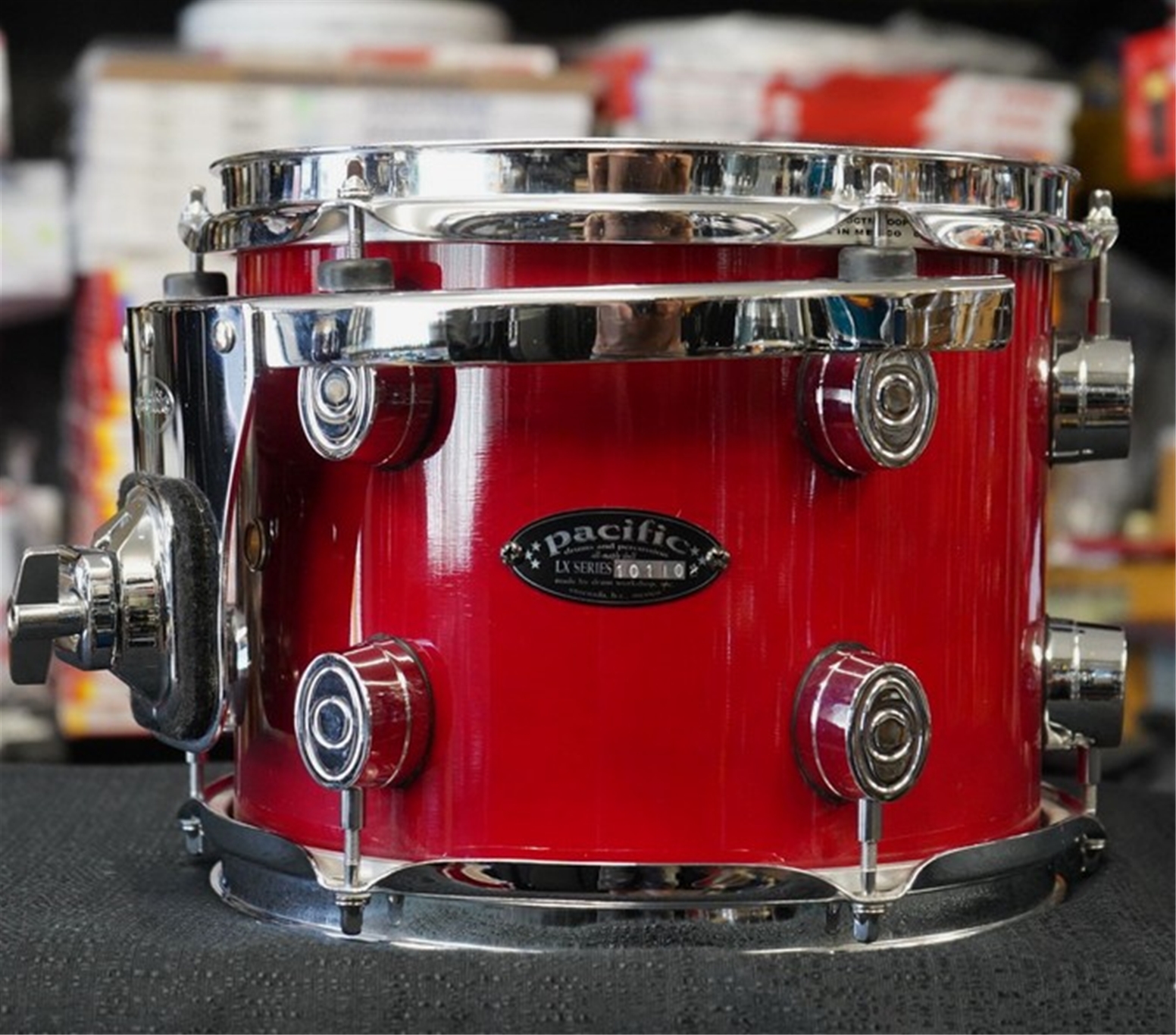 PDP LX-Series 10" Maple Tom w/ Rims Mount Bracket - Cherry Lacquer | 8x10"