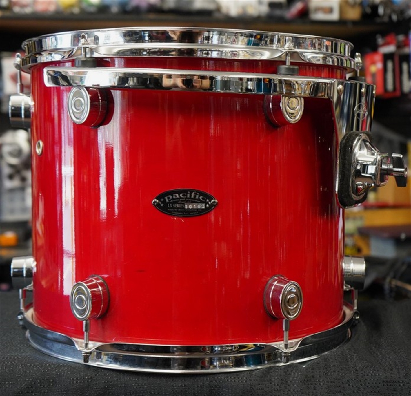 PDP LX-Series 14" Maple Tom w/ Rims Mount Bracket - Cherry Lacquer | 12x14"