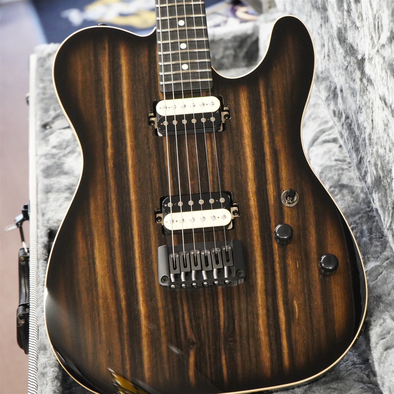 Schecter USA CUSTOM SHOP PT Custom-II Exotic Ebony Top 6-String Electric Guitar