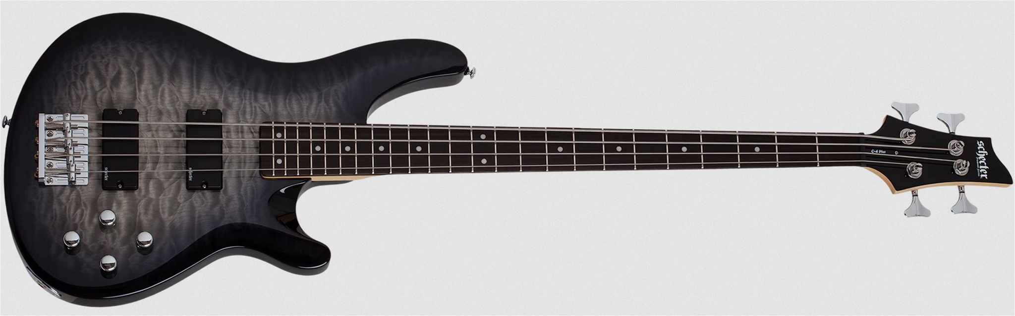 Schecter DIAMOND SERIES C-4 Plus Charcoal Burst   Left Handed 4-String Electric Bass Guitar 