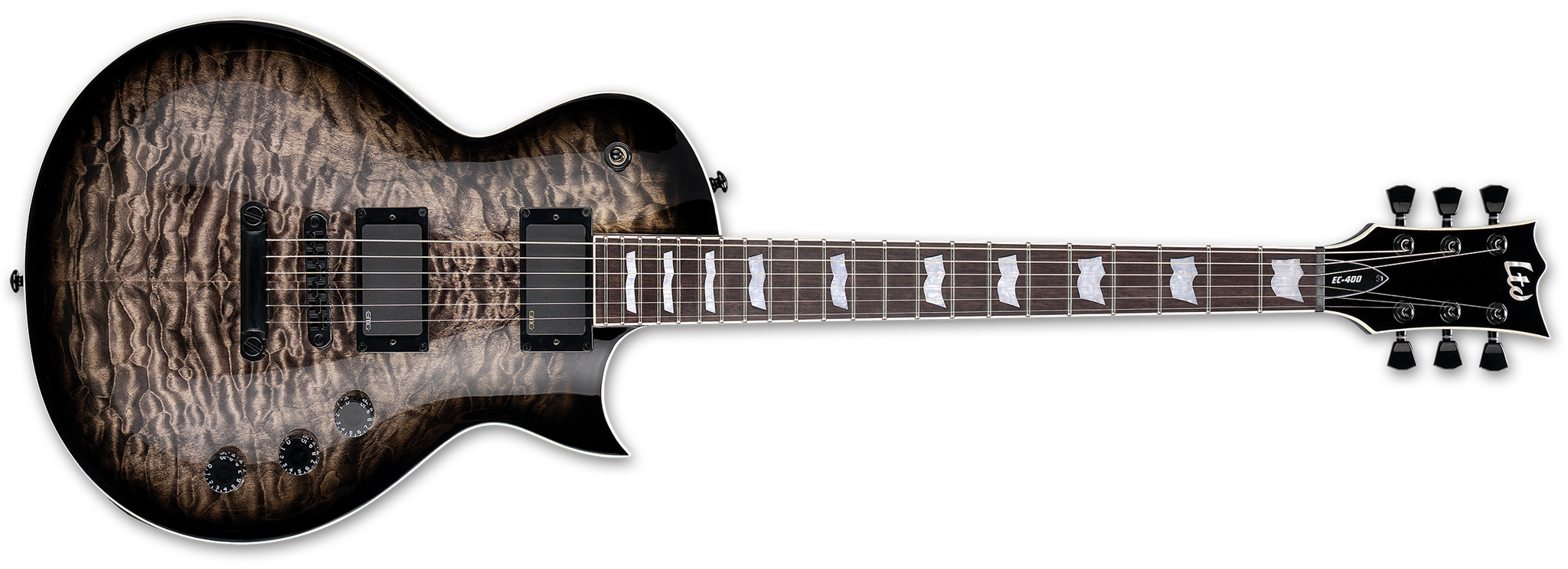 LTD EC-400QM See Thru Black Sunburst 6-String Electric Guitar 2026