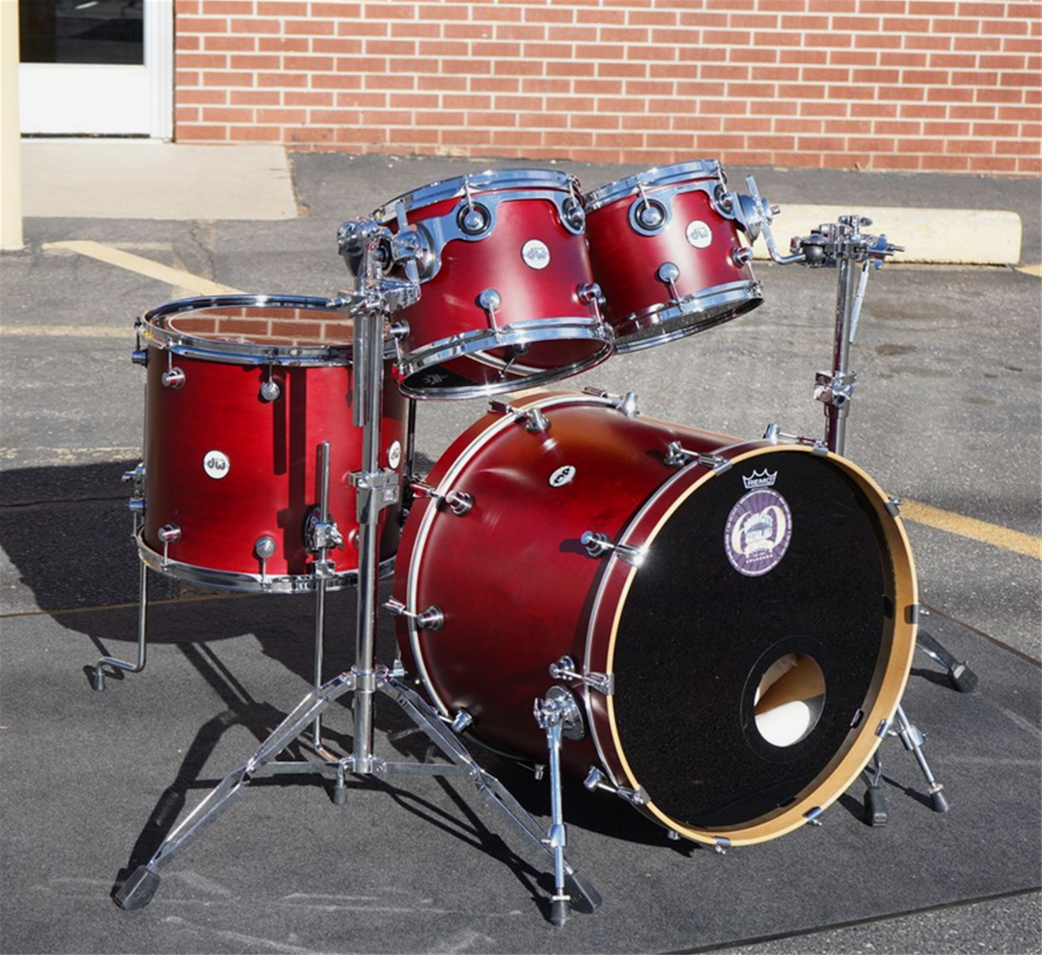 USED - Limited Edition DW Design Series 4pc Maple Shell Pack - Cherry Satin Oil 