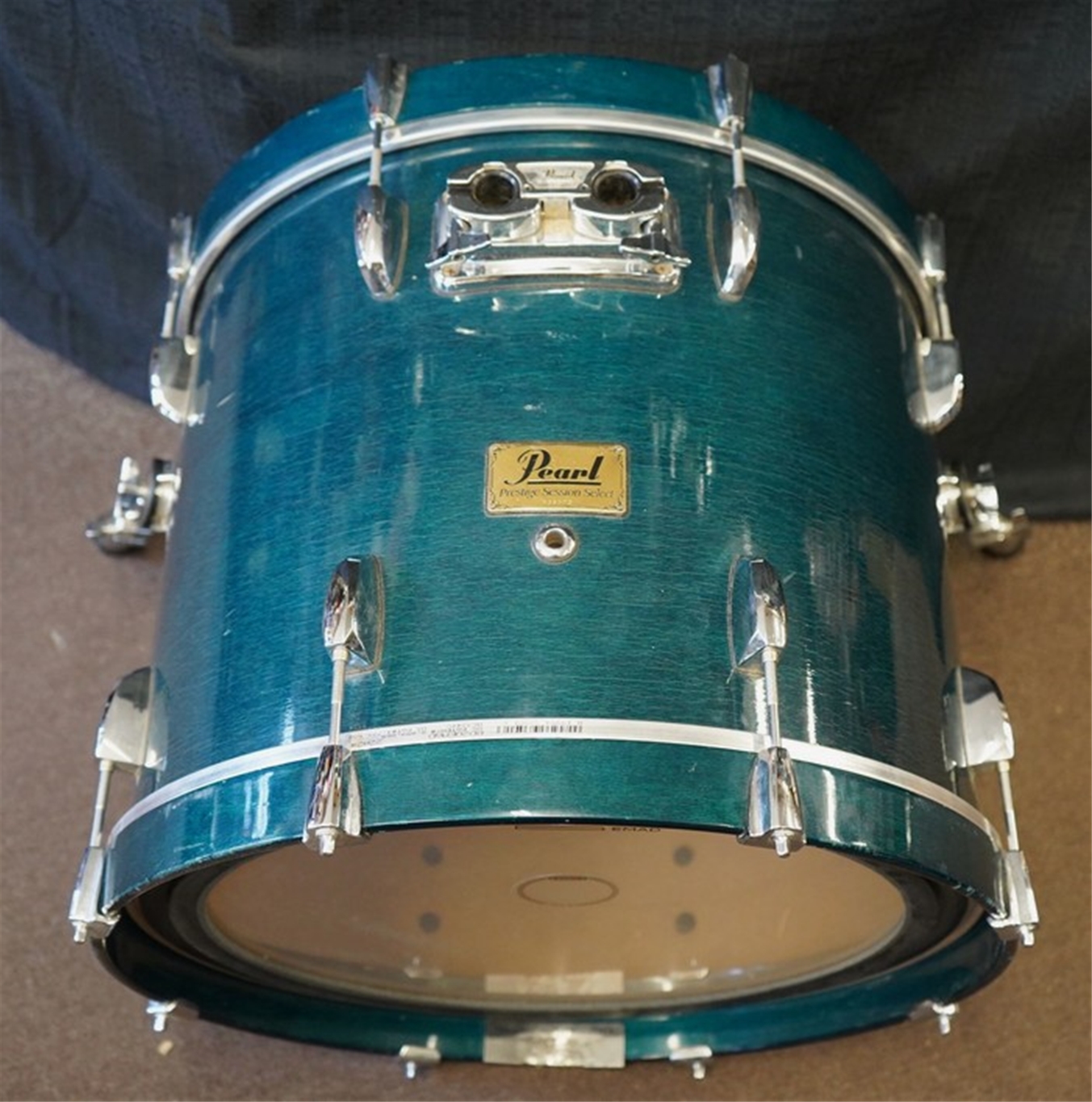 USED - Pearl Prestige Session Series 20" Maple/Mahogany Bass Drum - Teal Blue Lacquer | 16x20"