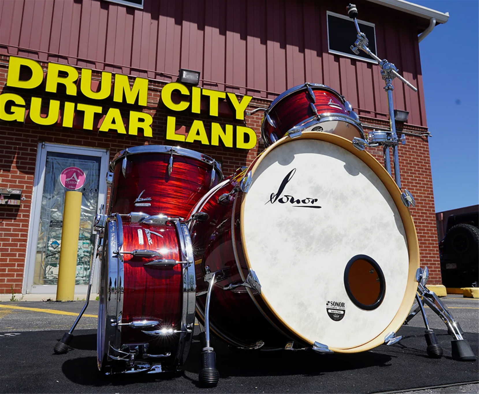 USED - Sonor Vintage Series - Red Oyster Wrap - 4pc Beechwood Shell Pack 