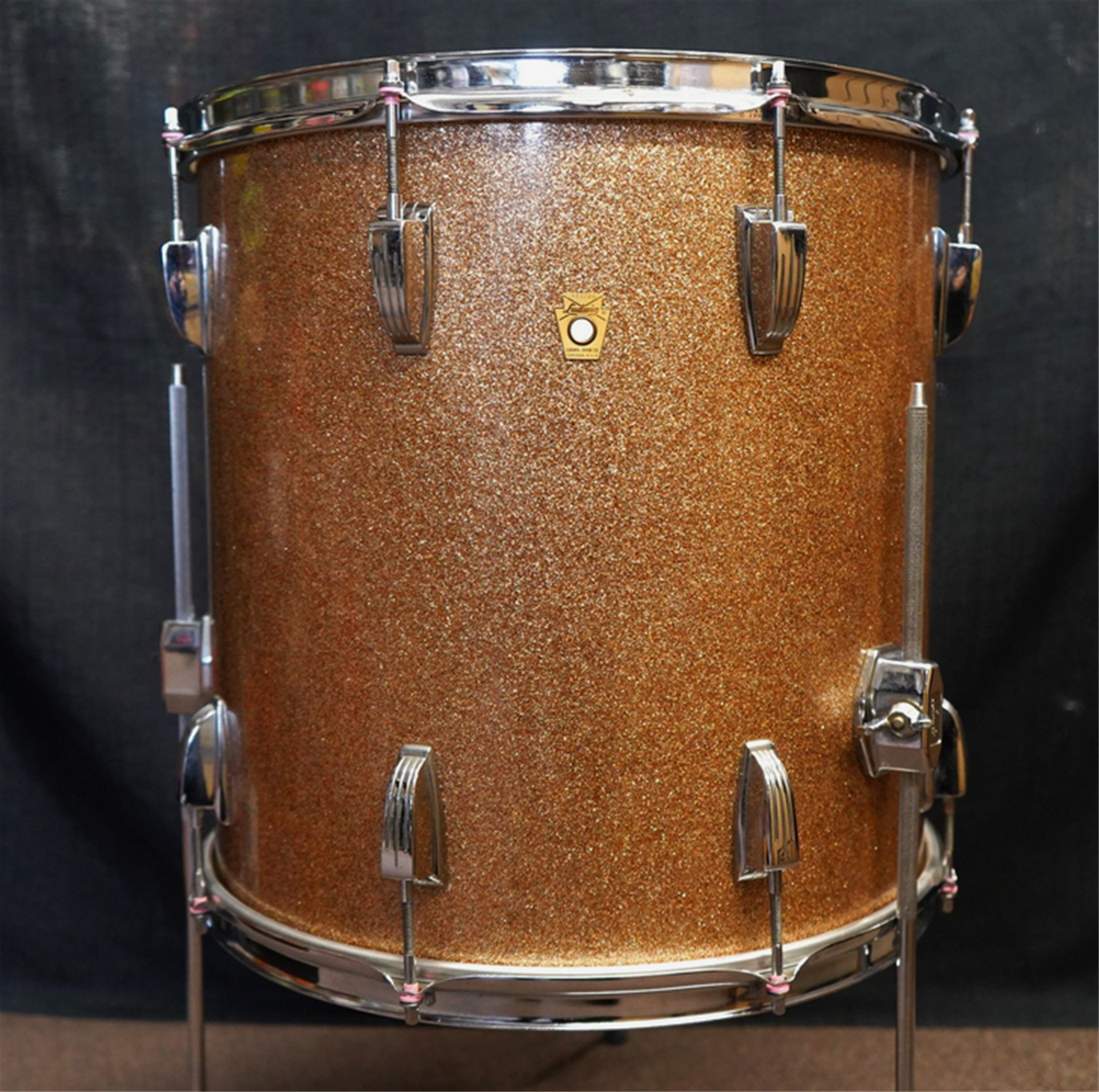 USED - Vintage 1967 Ludwig USA Classic Series 16x16" Maple Floor Tom w/ Legs - Champagne Sparkle