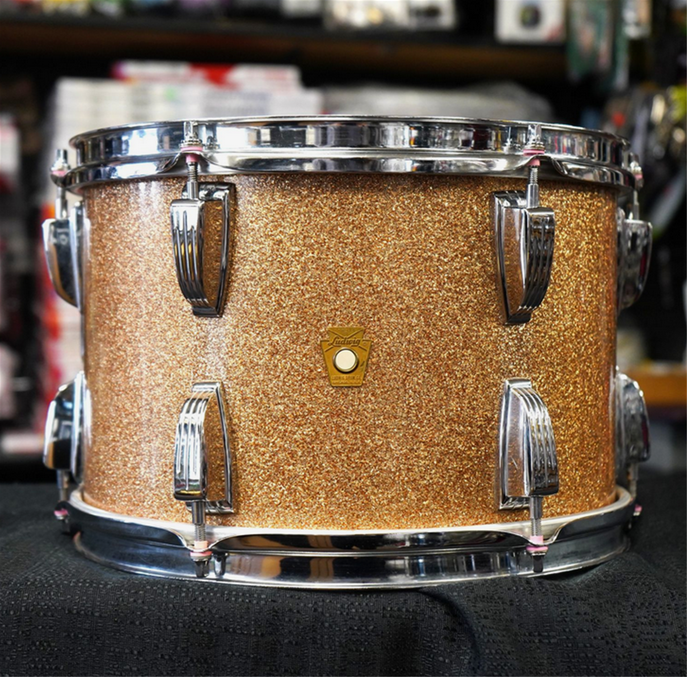 USED - Vintage 1967 Ludwig USA Classic Maple 12" Tom w/ Rings - Champagne Sparkle | 8x12"
