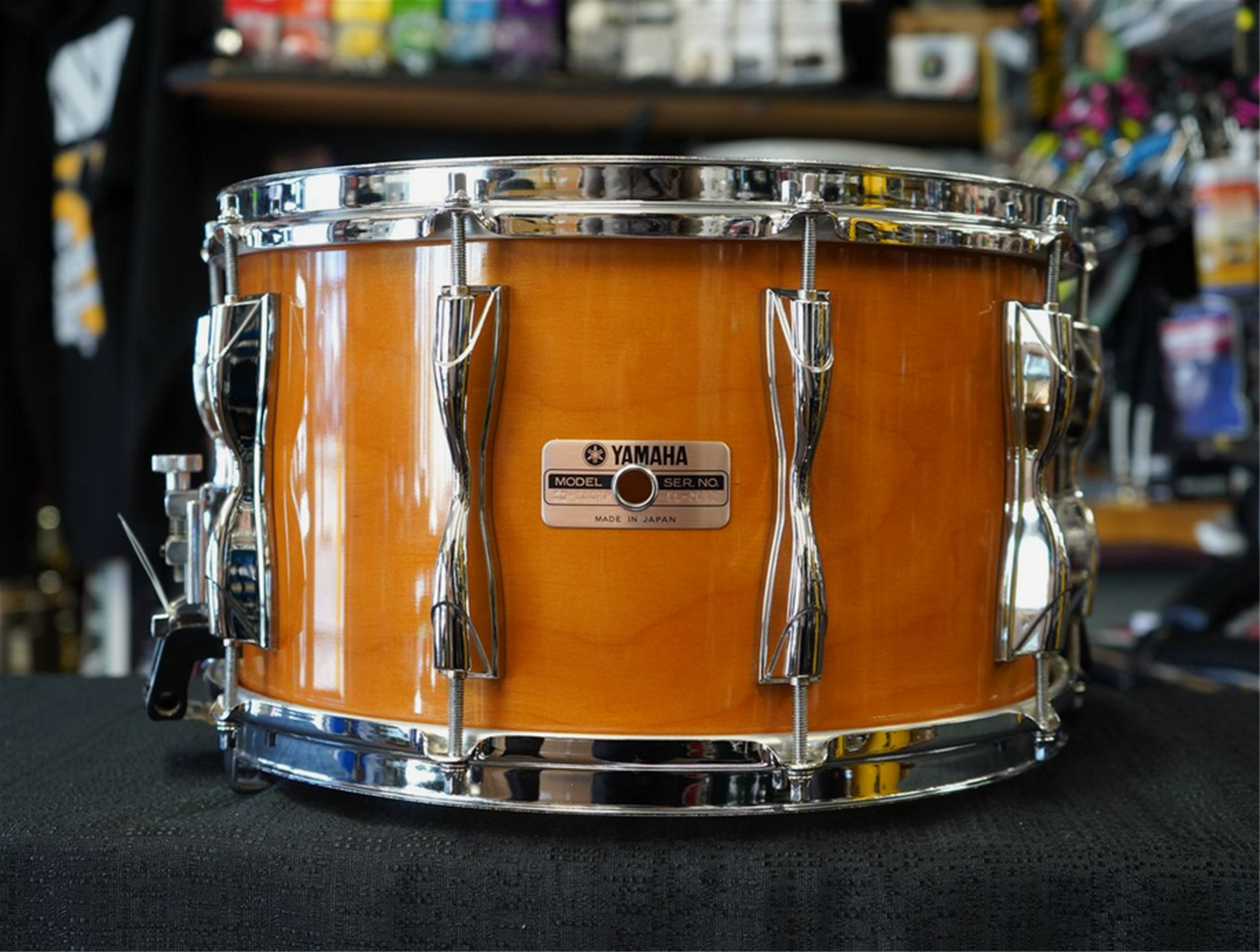 USED - Vintage 80s Yamaha/Japan Recording Custom Series 8x14" Birch Snare Drum - Vintage Honey Lacquer Finish