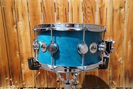 DW USA Collectors Series Azure Satin Oil w/ Twisted Outer 6.5" x 14" Pure Maple Snare Drum (2022)