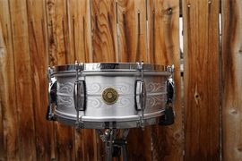 USA Gretsch 135th Anniversary Engraved Solid Aluminum 5 x 14" Snare Drum w/ Matching Snare Bag