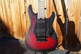 Schecter DIAMOND SERIES Miles Dimitri Baker-7 FR Crimson Red Burst Satin 7-String Electric Guitar 2023