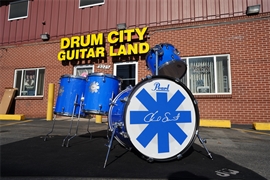 USED - Pearl Limited Edition Chad Smith Electric Blue w/ Graphics 4pc Shell Pack | 12, 14, 16, 22"