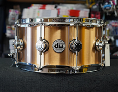 DW DRVZ6514SVC USA Collectors Series 6.5x14 Solid 3mm Bell Bronze Snare Drum - Brushed Finish