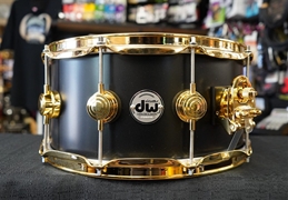 DW USA Collectors Series 6.5x14" Pure Maple VLT Snare Drum - Dark Ebony Oil Finish
