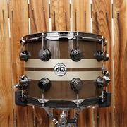 DW USA Collectors Series - Candy Black Lqr. w/ Shelby Racing Stripes - 9 x 14" Pure Maple SSC Shell Snare Drum w/ Rings 