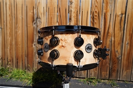 DW USA Collectors Exotic Series - Exotic Mapa Burl - 7 x 14" Maple Snare Drum w/ Black Nickel Hdw.