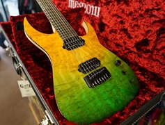 Schecter USA CUSTOM SHOP Keith Merrow KM-7 Hybrid - Green-Yellow Fade 7-String Electric Guitar 