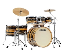 Tama CK72SNET Superstar Classic 7pc Drum Set Natural Ebony Tiger Wrap