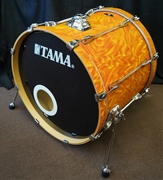 Tama Superstar Series 22" Birch/Basswood Bass Drum w/ Mount - Orange Satin Flame | 18x22"