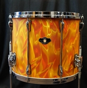 Tama Superstar Series 16" Birch/Basswood Floor Tom w/ Legs & DieCast Hoops - Orange Satin Flame | 13x16"