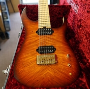 Schecter USA CUSTOM SHOP Keith Merrow KM-7 Hybrid – Transparent Cognac 7-String Electric Guitar 