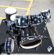 DW USA Collectors Series Solid Black FP Finish Pure Maple 7pc Shell Pack | 8,10,12,14,14,16,22''