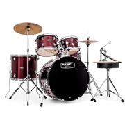 Mapex Rebel Complete SRO Dark Red 5-Piece Drum Set with Hardware and Cymbals - 22" Bass Drum