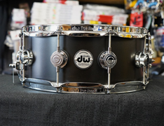 DW USA Collectors Series 5.5x14" Pure Maple VLT Shell With Ring's Snare Drum - Ebony Satin Oil Finish