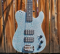 G&L USA Custom Shop ASAT Bass Black Crinkle Over Himalayan Blue   4-String Electric Bass Guitar 2025